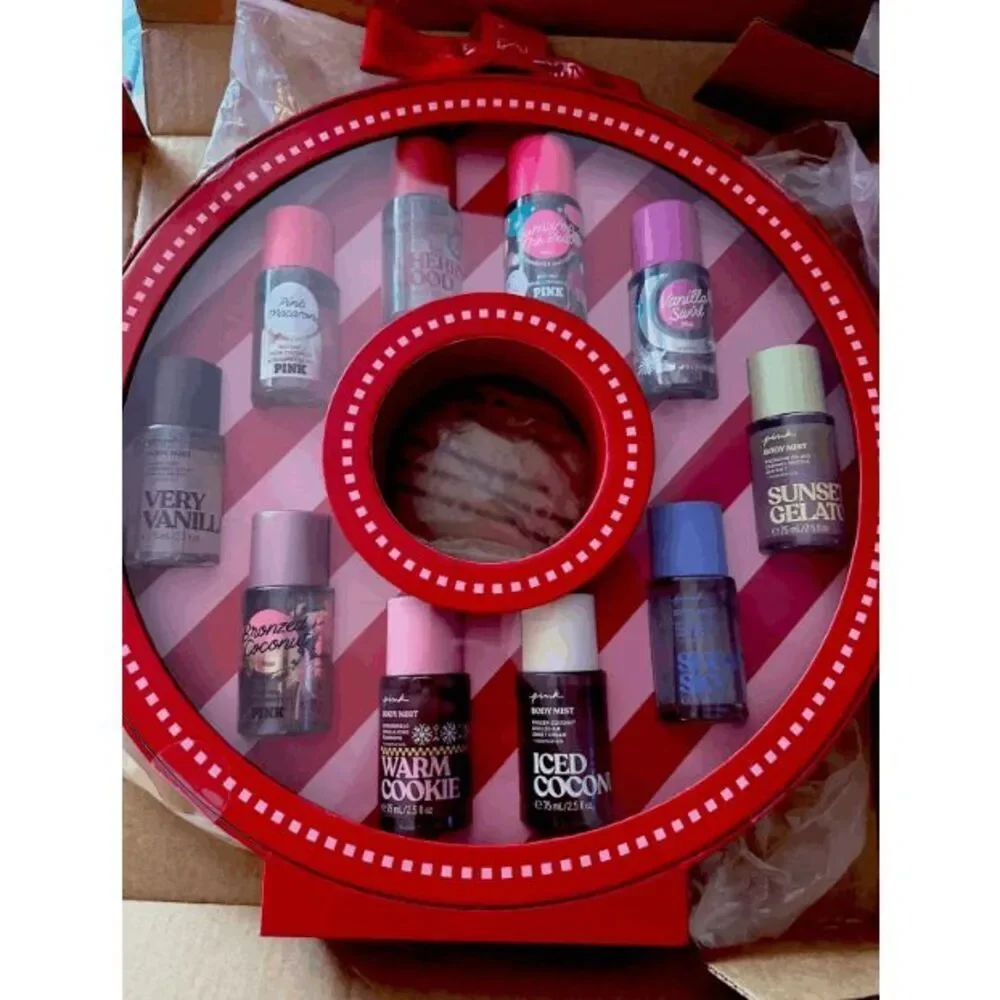 Victoria's Secret PINK We Mist You! Mini Mist Wreath Gift Set 10 Bottles